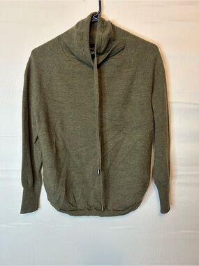 Cynthia Rowley Women’s Medium Cowl Neck Sweater Merino Wool Olive Warm 037